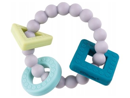 GiliGums Dětské silikonové kousátko Geometric Bracelet Teether, 0m+, 1 ks