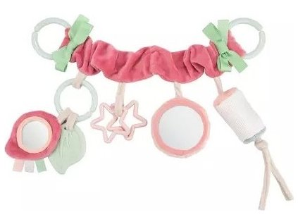 Canpol Babies Závesná plyšová hračka so zvončekom a zrkadielkom Pasteloví priatelia - ružová