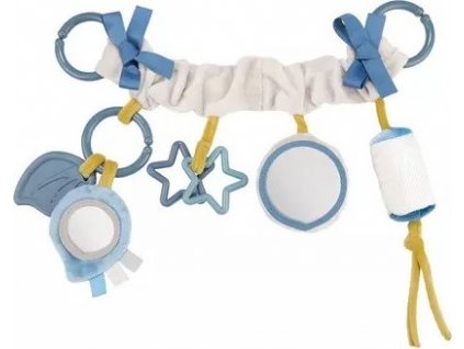 Canpol Babies Závesná plyšová hračka so zvončekom a zrkadielkom Pasteloví priatelia - modrá