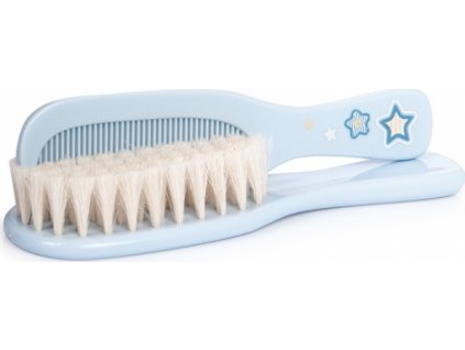 CANPOL 7/406 Zubná kefka pre novorodencov s hrebeňom, mäkká, prírodná modrá