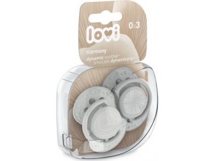 Lovi Silikonové dynamické dudlíky 0-3m, Harmony Boy - šedá
