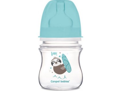 CANPOL 35/220 Antikoliková širokohrdlá láhev EasyStart Exotic 120ml modrá