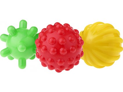 TULLO Edukačné farebné loptičky 3ks v balení - zelené/červené/žlté