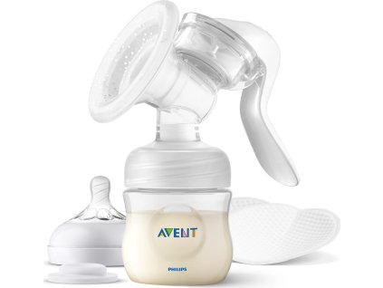 AVENT Manuálna odsávačka materského mlieka vrátane 125 ml fľaše Natural a 2 x dojčiacich vložiek SCF430/10