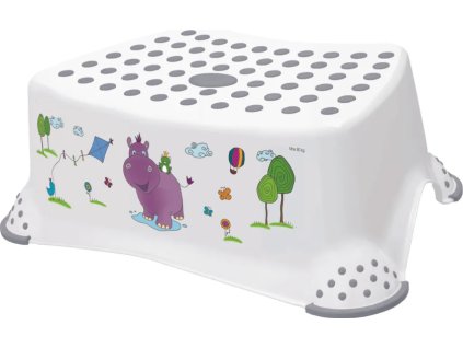 Keeeper Stolička, schůdek s protiskluzovou funkcí  - Hippo - bílá
