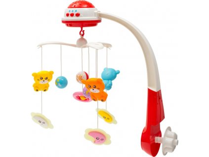 BABY MIX 37046 Červený plastový kolotoč s projektorem