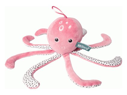 Hencz Toys Vzdelávacia hračka chrastítko chobotnica - zamatovo ružová