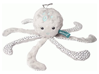 Hencz Toys Vzdelávacia hračka chrastítko chobotnica - minky sivá