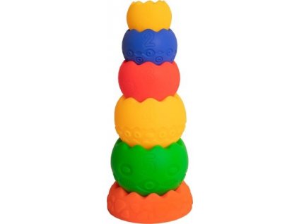 Hencz Toys Interaktivní pyramida Skořápky - 6 dílů - pestrobarevná