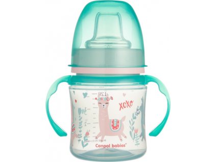 Canpol babies Nevylévací hrníček EasyStart - Zvířátka - zelená
