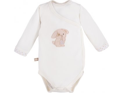 EEVI Kojenecké body s dlouhým rukávem Newborn ecru 62 (3-6m)