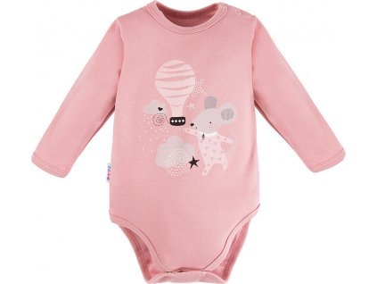 EEVI Kojenecké body s dlouhým rukávem Mellow růžová 80 (9-12m)
