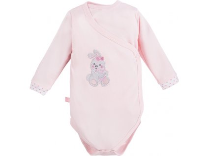 EEVI Detské body s dlhým rukávom Newborn pink 50 (0-1m)