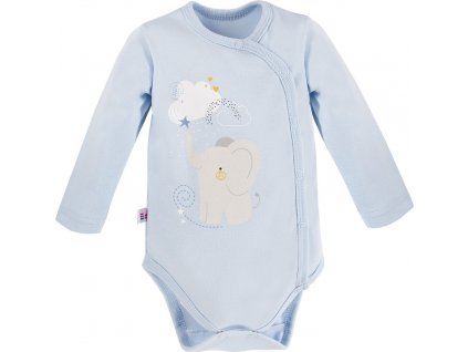 EEVI Detské body s dlhým rukávom Mellow Blue 56 (0-3m)