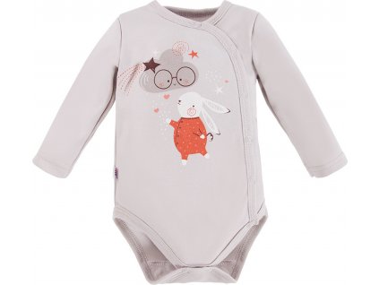 EEVI Kojenecké body s dlouhým rukávem Mellow šedá 62 (3-6m)