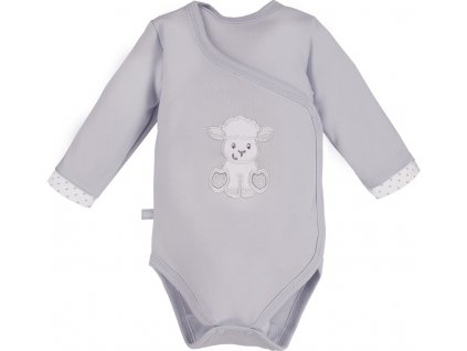 EEVI Detské body s dlhým rukávom Newborn grey 56 (0-3m)