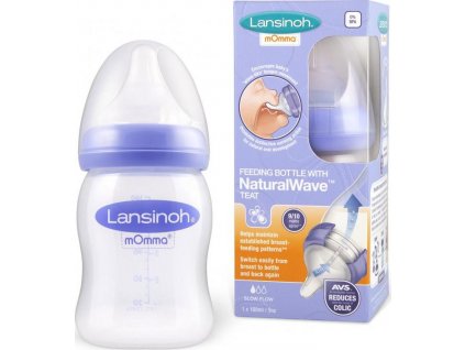 Láhev LANSINOH 160 ml + savička NaturalWave