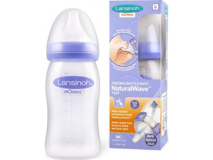 LANSINOH dojčenská fľaša 240 ml s cumlíkom NaturalWave