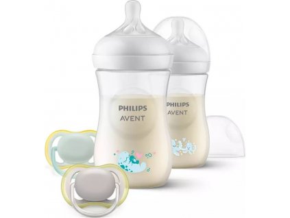 Philips Avent Sada 2 lahví Responsive Natural 260 ml + Ultra Air savička 0-6m