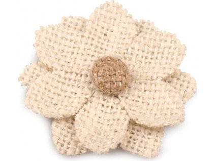 Textilní aplikace / nášivka jutový květ