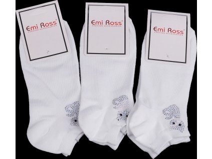 Dámske bavlnené ponožky členkové s kamienkami Emi Ross