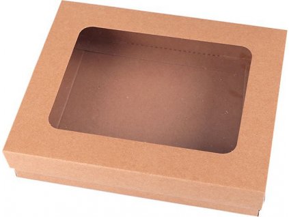 Papierová krabica natural s priehľadom