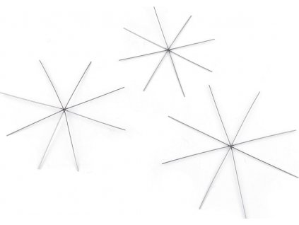 Vianočná hviezda / vločka drôtený základ na korálkovanie Ø10,5 cm, 12,5 cm, 13,5 cm