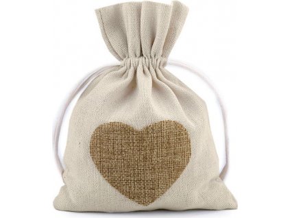 Darčekové vrecúško 13x18 cm bavlnené, srdce