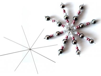 Vianočná hviezda / vločka drôtený základ na korálkovanie Ø10 cm