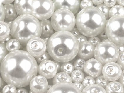 Sklenené voskové perly mix veľkostí Ø4-12 mm