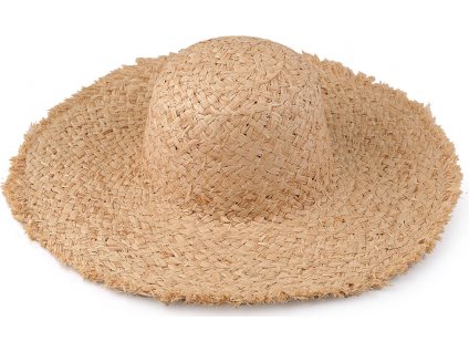 Dámsky klobúk / slamák na dozdobenie s otrepeným okrajom