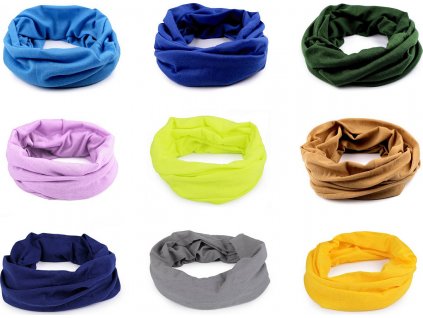 Multifunkční šátek pružný, bezešvý, jednobarevný