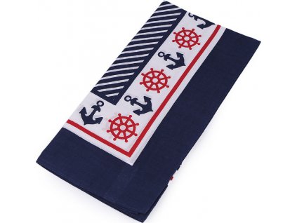 Bavlněný šátek s kotvami 55x55 cm