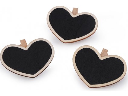 Dřevěný kolíček s tabulkou - srdce