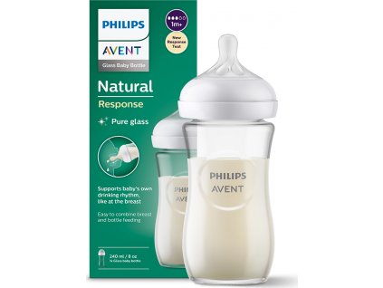 Fľaša Avent Natural Response 240 ml +1m sklenená