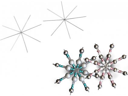 Vánoční hvězda / vločka drátěný základ na korálkování Ø9 cm