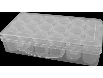 Plastový box / zásobník 18 skrutkovacích dózičiek