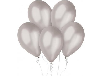 GM110 kovové balónky 12" - stříbrné 38/ 100 ks.