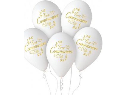 Prémiové balóniky Hel First Communion, 13"/5 ks.