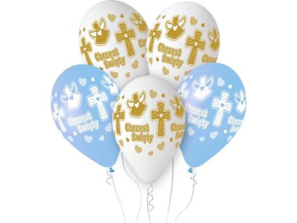 Prémiové heliové chlapecké balonky na křest, 13 palců/25 ks.