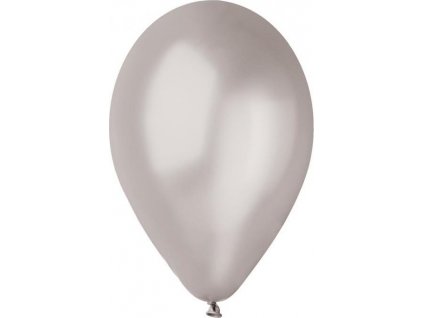 GM90 kovové balónky 10" - stříbrné 38/ 100 ks.