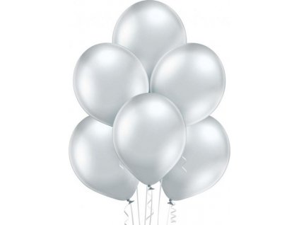B105 Lesklé stříbrné balónky 50 ks.