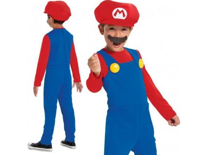 Kostým Mario Fancy - Nintendo (licencia), veľkosť M (7-8 rokov)