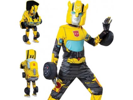 Kostým transformácie čmeliaka - Transformers, 3 inkarnácie (licencie), veľkosť S (4-6 rokov)