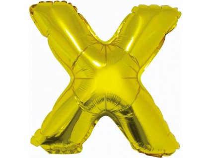 Fóliový balónik "Písmeno X", zlatý, 35 cm KK