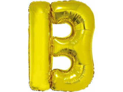 Fóliový balónik "Písmeno B", zlatý, 89 cm KK