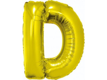 Fóliový balónek "Písmeno D", zlatý, 89 cm KK