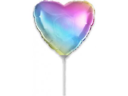Fóliový balónik 9" FX - "Srdce" (pastelový gradient)