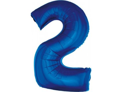 Fóliový balónek "Digit 2", modrý, 92 cm