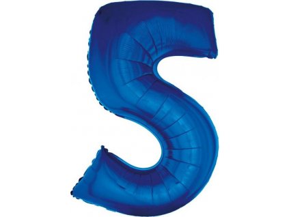 Fóliový balónek "Číslice 5", modrý, 92 cm